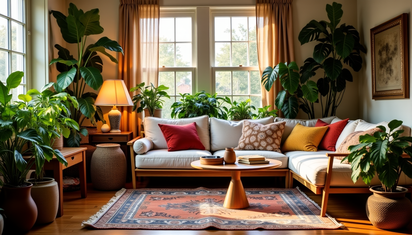 Salon bohème chic : 10 idées inspirantes pour une ambiance cosy et naturelle